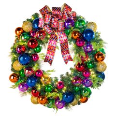 48" Pre-Decorated Wreath - Royal Jewel - Warm White